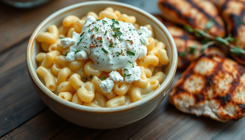 Protein Mac and Cheese: Enhance with cottage cheese or chicken.